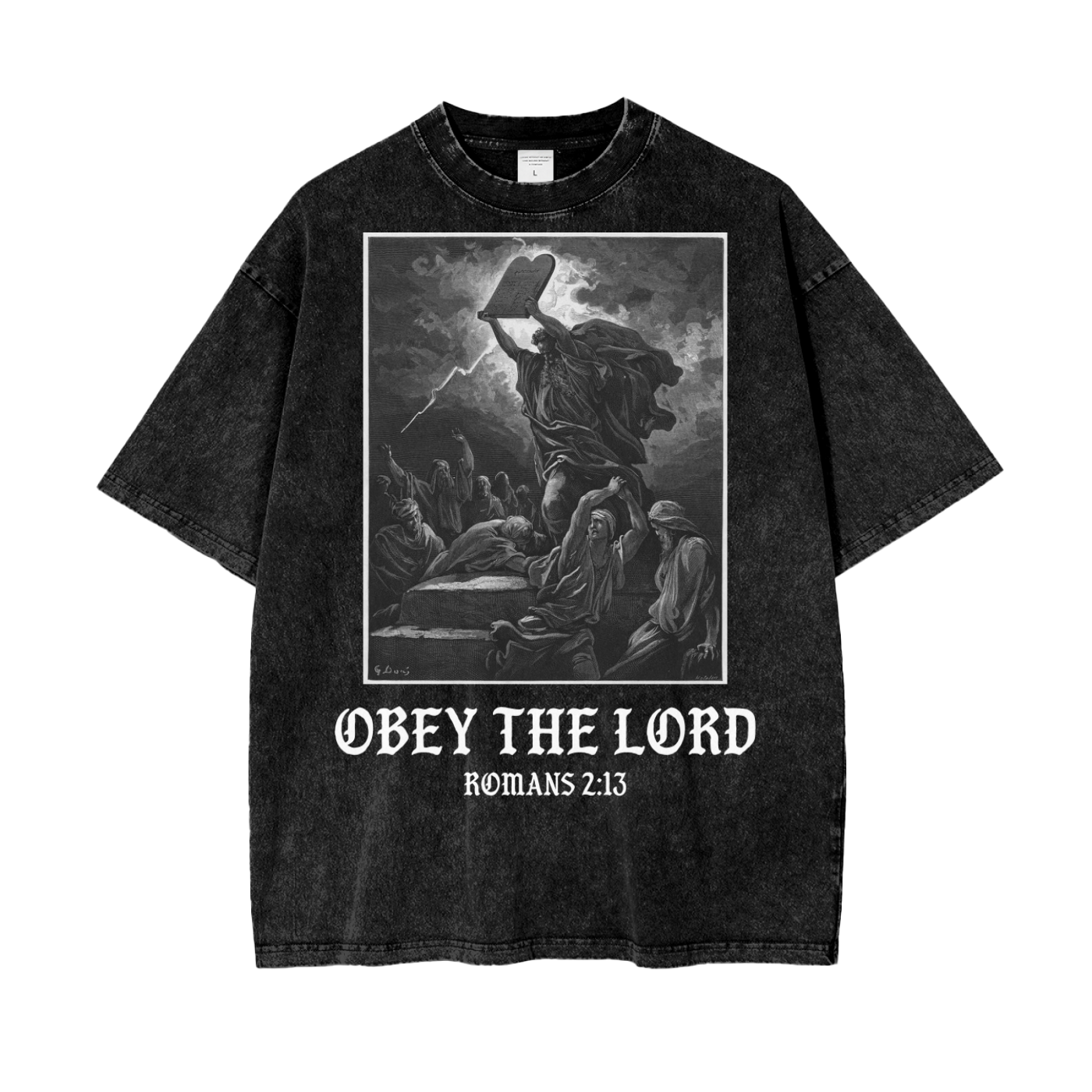 OBEY THE LORD - Oversized Washed Out Tee