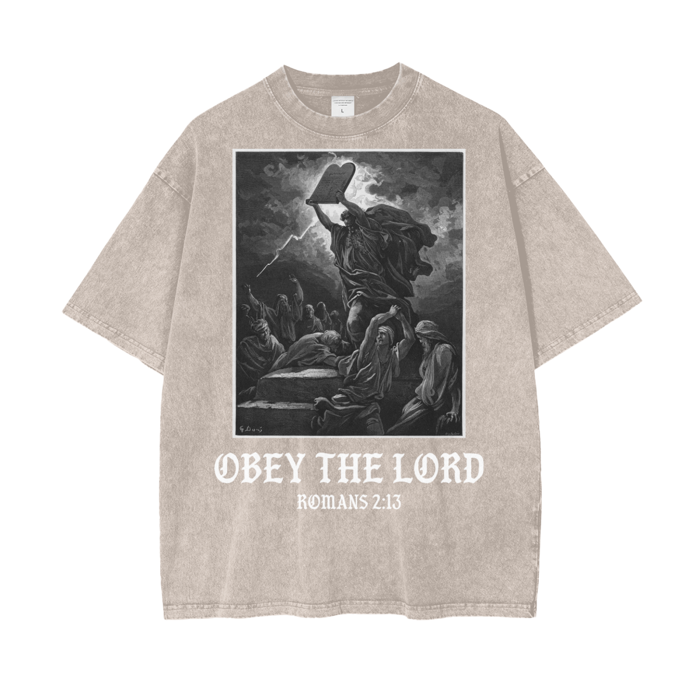 OBEY THE LORD - Oversized Washed Out Tee