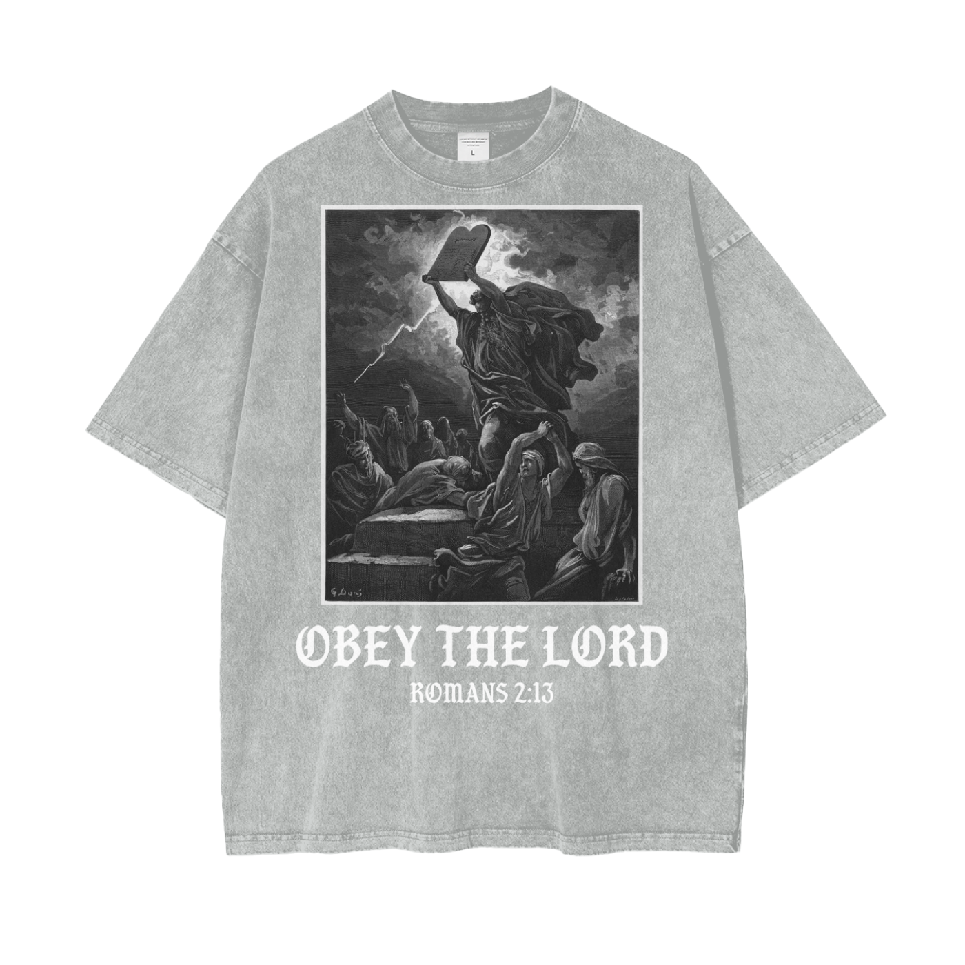 OBEY THE LORD - Oversized Washed Out Tee