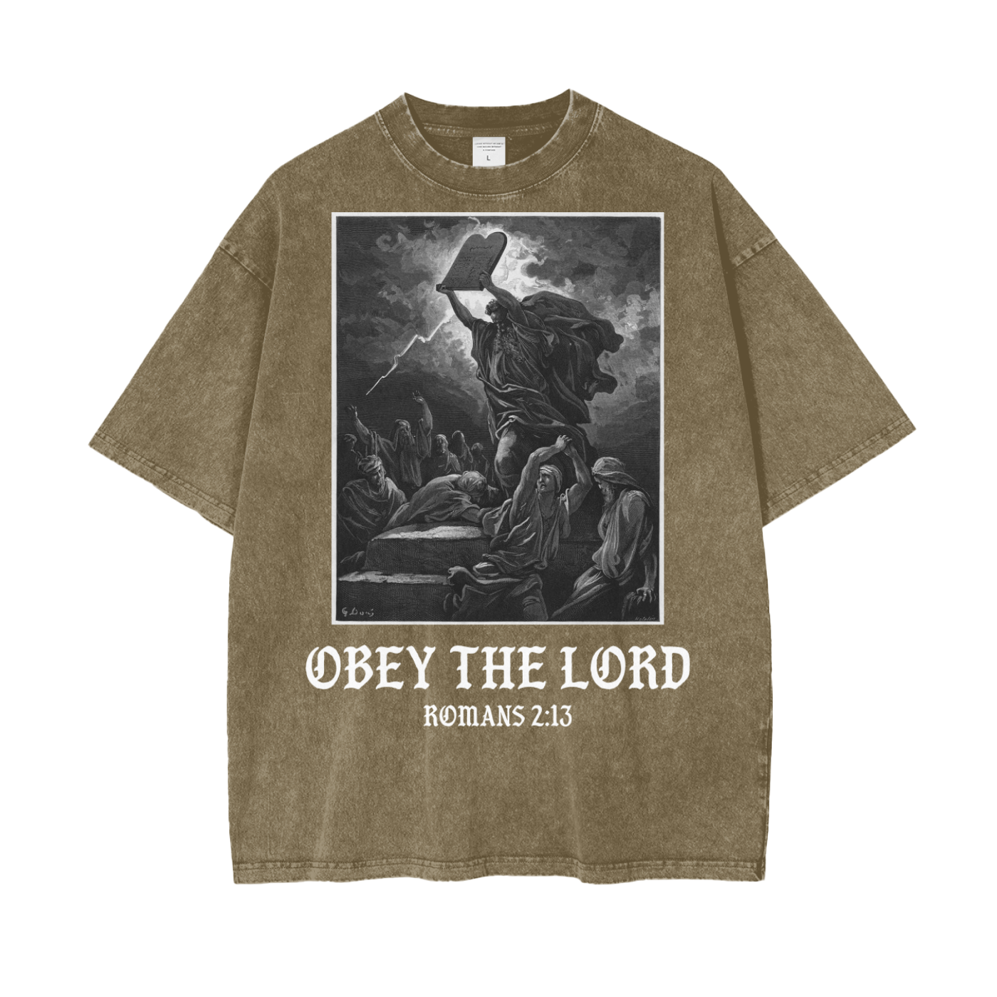 OBEY THE LORD - Oversized Washed Out Tee