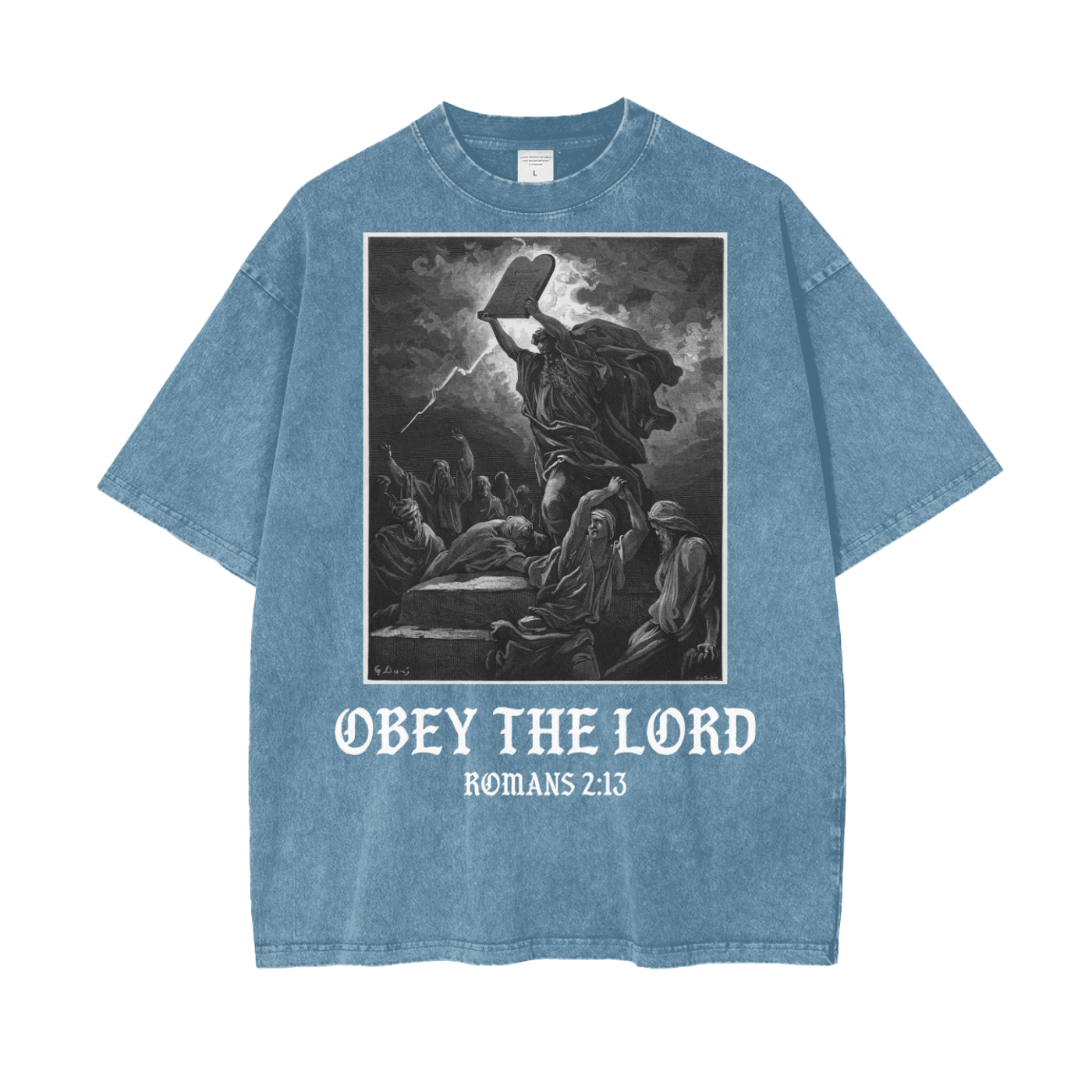 OBEY THE LORD - Oversized Washed Out Tee